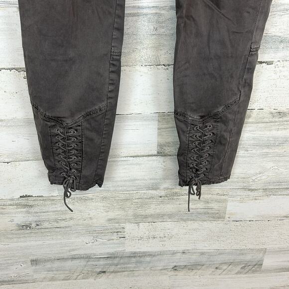 Vince Women Size 28 Gray Lace Up Whipped Skinny Pants Mink Stretch - Picture 4 of 6